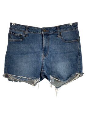 Goodthreads Womens Medium Wash Denim Cutoff Shorts Distressed Frayed Hem Size M